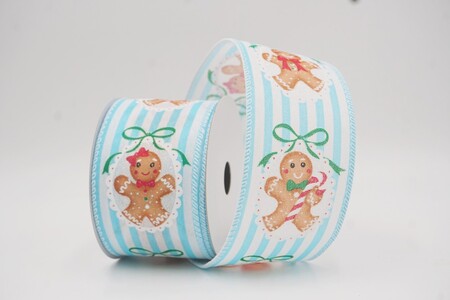 Hellblau gestreiftes Lebkuchenrahmen-Weihnachtsband_KW0439GC-12-1